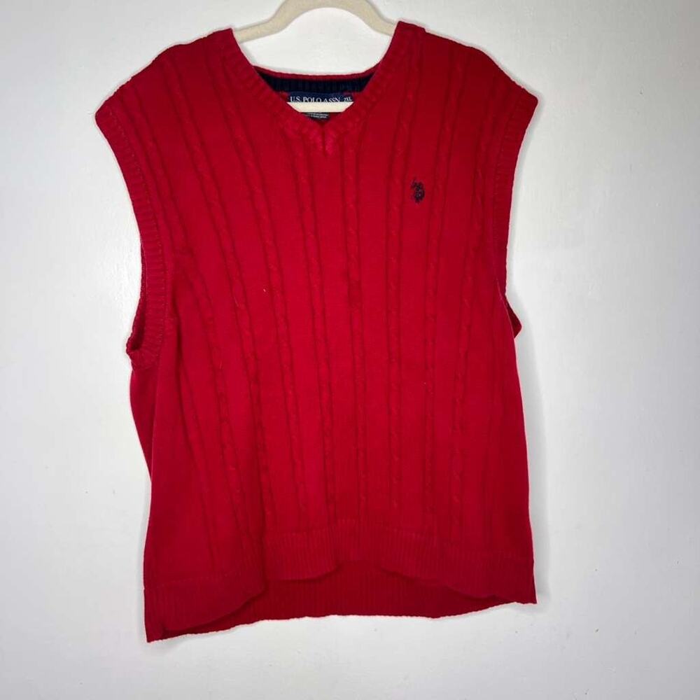 U.S. Polo Assn. Sweater Vest – Size 2XL – Red Cable Knit